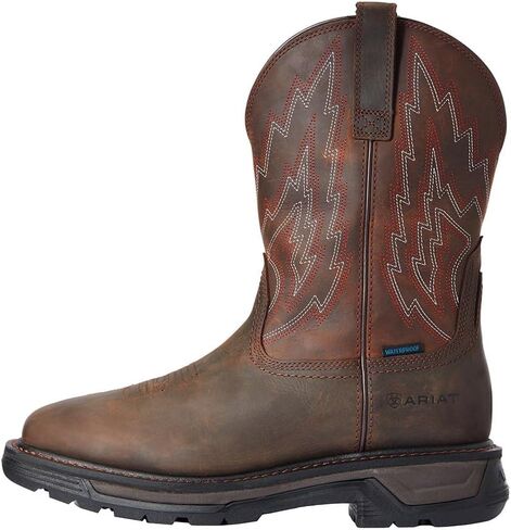 Ariat Mens Big Rig Waterproof Work Boot Dark Brown/Distressed Brown 12 Wide in Saudi Arabia