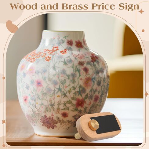 Qunclay Set of 10 Price Display Signs for Vendors Wooden Signs with Price Tag Paper and Pens Retail Display Tag Stands Food Name for Cafes, Shops, Boutiques in Saudi Arabia