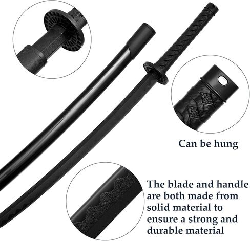 2 Pcs Katana Sword Polypropylene Katana Training Samurai Sword Performing Katana Training Katana Japanese Sword Katana Cosplay with 2 Pcs Display Stand in Kuwait