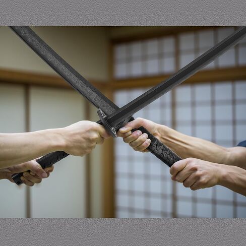 2 Pcs Katana Sword Polypropylene Katana Training Samurai Sword Performing Katana Training Katana Japanese Sword Katana Cosplay with 2 Pcs Display Stand in Kuwait