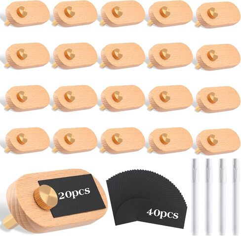 Qunclay Set of 10 Price Display Signs for Vendors Wooden Signs with Price Tag Paper and Pens Retail Display Tag Stands Food Name for Cafes, Shops, Boutiques in Saudi Arabia