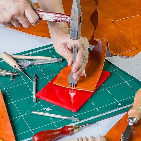 Qwork Leather Leather Schitching مجموعة ، 1/2/4/6 in Kuwait