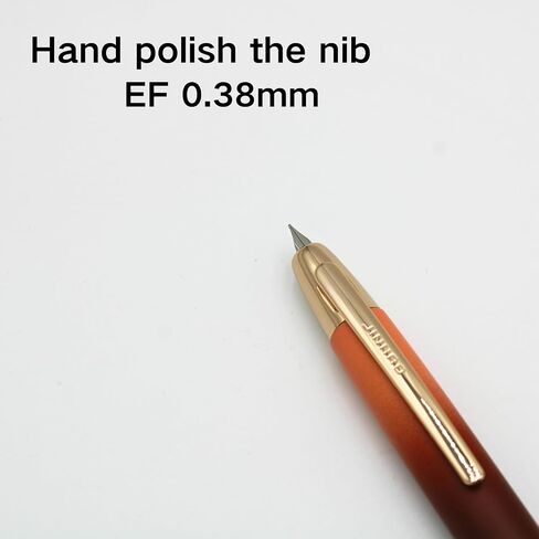 JINHAO 10 Click Fountain Pen for Office Use - Retractable Extra Fine Nib & Ink Converter Set, Caramel Orange(Golden Clip) in Kuwait