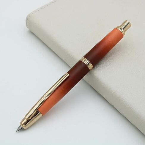 JINHAO 10 Click Fountain Pen for Office Use - Retractable Extra Fine Nib & Ink Converter Set, Caramel Orange(Golden Clip) in Kuwait