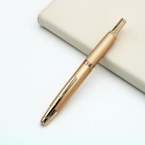 Jinhao 10 Click Fountain Pen لاستخدام المكتب - مجموعة محول NIB والحبر القابلة للسحب ، Caramel Orange (مقطع ذهبي) in Kuwait
