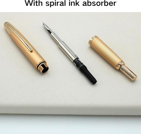 Jinhao 10 Click Fountain Pen لاستخدام المكتب - مجموعة محول NIB والحبر القابلة للسحب ، Caramel Orange (مقطع ذهبي) in Kuwait