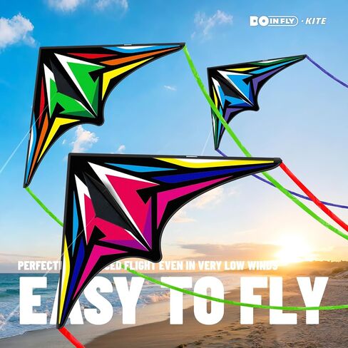 Delta Kites for Kids & Adults, Extremely Easy to Fly, Single Line Beach Kite in Kuwait