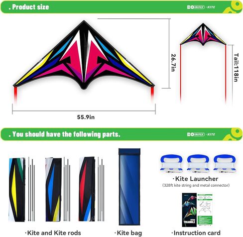 Delta Kites for Kids & Adults, Extremely Easy to Fly, Single Line Beach Kite in Kuwait