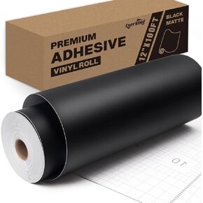 Lzerking Permanent Vinyl - Black 12"x100FT Matte Adhesive Vinyl Roll for Cricut, Silhouette, Cameo, Craft Die Cutters, Scrapbooking in Saudi Arabia
