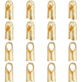 BENECREAT 16PCS 925 Sterling Silver Crimp End Caps, 2.5mm Diameter White k Crimp Ends Beading Cord Wire Thread Thread Protector for Necklaces Bracelets Jewelry Craft Making in Kuwait