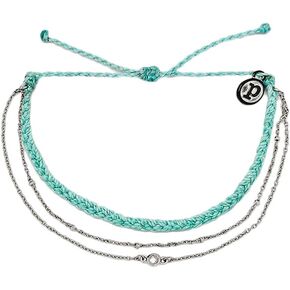 Pura Vida Silver or Rose Gold-Plated Satellite Chain Bracelet - Adjustable Band, Coated Brand Charm in Kuwait