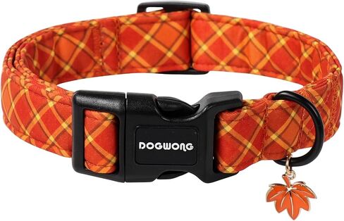 DOGWONG Fall Pumpkin Dog Collar- Cute Daisy Pumpkin Dog Collars Adjustable Orange Halloween Thanksgiving Dog Collar for Small Medium Large Dogs L in Kuwait