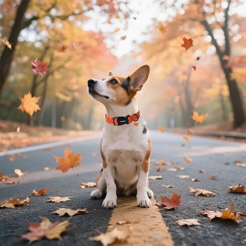 DOGWONG Fall Pumpkin Dog Collar- Cute Daisy Pumpkin Dog Collars Adjustable Orange Halloween Thanksgiving Dog Collar for Small Medium Large Dogs L in Kuwait