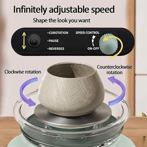 عجلة الخزافين ، عجلة الفخار الصغيرة للأطفال والبالغين ، مجموعة كاملة من الفخار مع الأدوات ، دواسة القدم ، عجلة بوتر القرص الدوار الكهربائي ، طين السيراميك DIY للمبتدئين ، الاستخدام المدرسي والمنزل (Matcha Green) in Kuwait