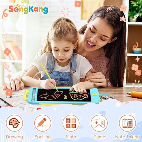 Songkang LCD للكتابة اللوحي للأطفال 8.5 بوصة ، وسادة رسم ملونة مع موقف عرض للخلف ، لعبة التعلم القابلة لإعادة الاستخدام ، هدية عيد ميلاد ، هدية عطلة لـ 3 4 5 6 7 8 9 in Saudi Arabia