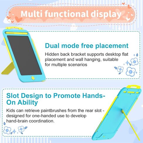 Songkang LCD للكتابة اللوحي للأطفال 8.5 بوصة ، وسادة رسم ملونة مع موقف عرض للخلف ، لعبة التعلم القابلة لإعادة الاستخدام ، هدية عيد ميلاد ، هدية عطلة لـ 3 4 5 6 7 8 9 in Saudi Arabia
