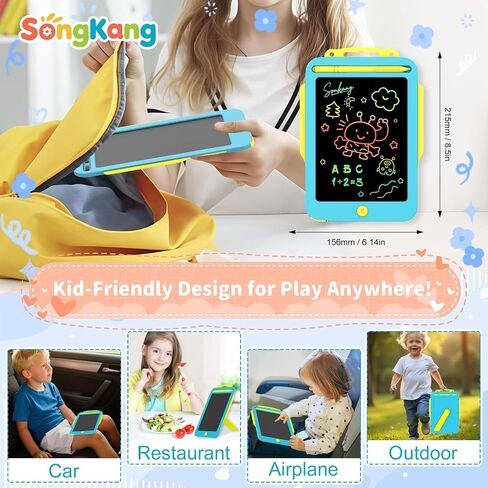 Songkang LCD للكتابة اللوحي للأطفال 8.5 بوصة ، وسادة رسم ملونة مع موقف عرض للخلف ، لعبة التعلم القابلة لإعادة الاستخدام ، هدية عيد ميلاد ، هدية عطلة لـ 3 4 5 6 7 8 9 in Saudi Arabia
