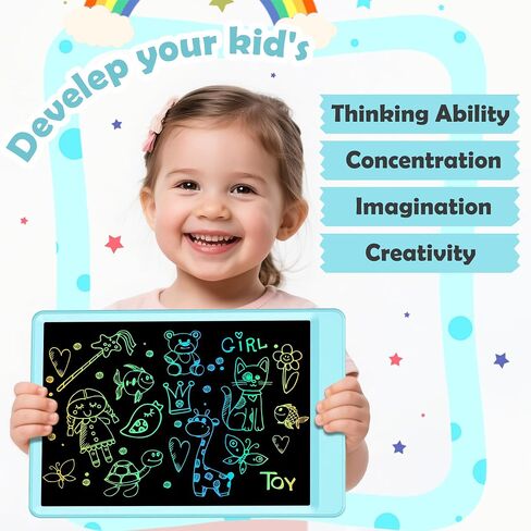 10 Inch LCD Writing Tablet Toy for 3 4 5 6 7 8 Year Olds - Erasable Electronic Drawing Pad and Doodle Board as Montessori Educational - Kids Christmas and Birthday Gifts for Girls and Boys Toy(Pink) in Saudi Arabia