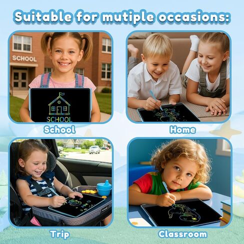 Kayoubi LCD Writing Tablet for Kids, 14.5 Inch Jumbo Screen with Double Pen, No-Mess Reusable Colorful Doodle Board Toys, Gifts for 3 4 5 6 7 8 Year Old Boys & Girls (Blue) in Saudi Arabia