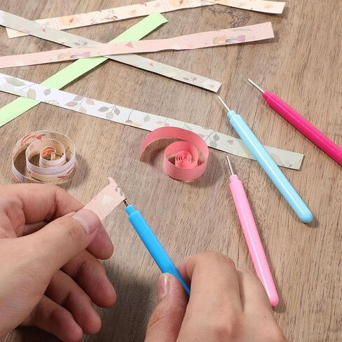 Paper Quilling Tools Quilling Slotted Tool Rolling Curling Needle Pen DIY Card Making Paper Pen Art Craft Handmade Supplies, 4 Colors, 12 Pcs in Saudi Arabia