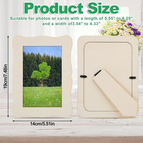 16 Pack Wooden Picture Frames for Crafts, 4" x 6" Photos Wooden Frames for Crafts,Unfinished Picture Frame Craft for Birthday Party Wedding Gifts in Saudi Arabia