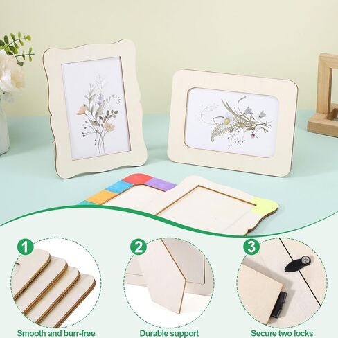 16 Pack Wooden Picture Frames for Crafts, 4" x 6" Photos Wooden Frames for Crafts,Unfinished Picture Frame Craft for Birthday Party Wedding Gifts in Saudi Arabia