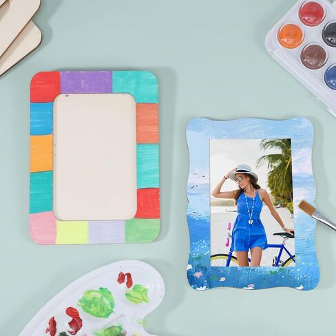 16 Pack Wooden Picture Frames for Crafts, 4" x 6" Photos Wooden Frames for Crafts,Unfinished Picture Frame Craft for Birthday Party Wedding Gifts in Saudi Arabia