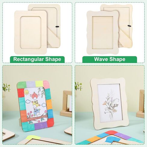 16 Pack Wooden Picture Frames for Crafts, 4" x 6" Photos Wooden Frames for Crafts,Unfinished Picture Frame Craft for Birthday Party Wedding Gifts in Saudi Arabia