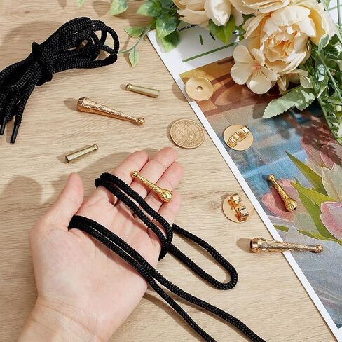 Wadorn Bolo Tie Finding Kit ، Sliver Bolo Tie Tip Buckle Puckle Building مع End Cord 3pcs Round Slides Pack 3 Strands Nylon Cord in Saudi Arabia