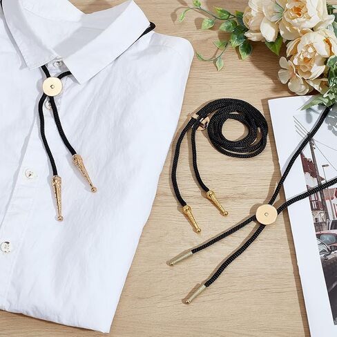 Wadorn Bolo Tie Finding Kit ، Sliver Bolo Tie Tip Buckle Puckle Building مع End Cord 3pcs Round Slides Pack 3 Strands Nylon Cord in Saudi Arabia