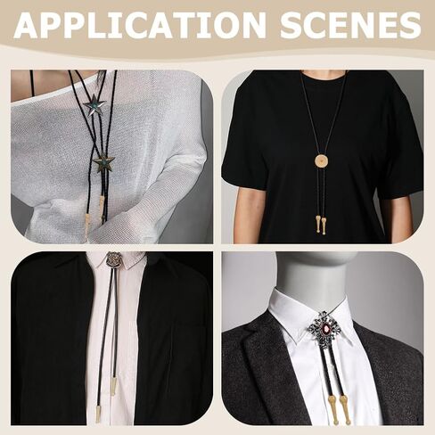 Wadorn Bolo Tie Finding Kit ، Sliver Bolo Tie Tip Buckle Puckle Building مع End Cord 3pcs Round Slides Pack 3 Strands Nylon Cord in Saudi Arabia