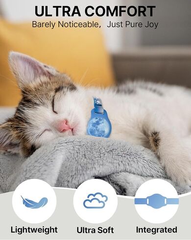 طوق Cat Tracker 8-12 "طوق Cat Airtag المقاوم للماء مع علامة الباحث ، متوافق مع Apple Find My ، الانفصالي مع نمط عاكس و Bell (Starry Meow) in Kuwait