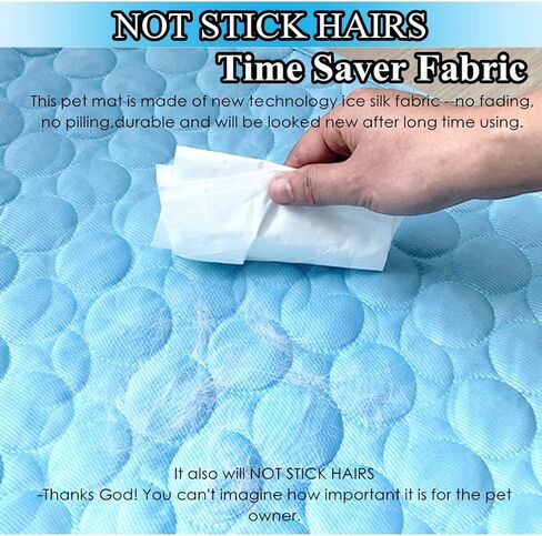 SOMOYA Dog Self Cooling Mat Pet Washable Cooling Pads Blanket Sleeping Kennel Mat,Ice Silk Sleep Mat Pad Non-Toxic Breathable Sleep Bed Beach for Large Dogs Cats (Blue, 27.5x39.4 in) in Kuwait