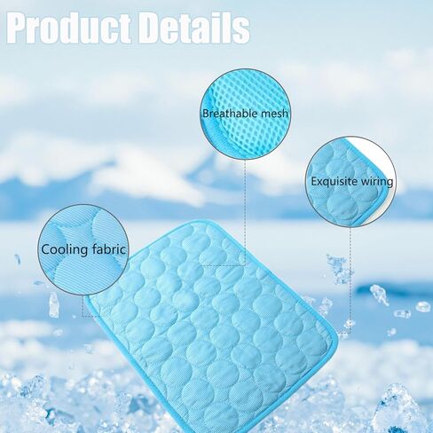 Upgraded Dog Cooling Mat, Pet Cooling Mats, Washable & Portable Pet Soft Pad, Foldable & Non-Slip Dog mats, Indoor Outdoor Uses in Kennel, Bed, Sofa or Car(Blue, M: 62×50 cm | 24×20 inch) in Kuwait