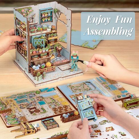 Japanese Dual-Scene 3D Puzzle Book Nook Kit - 3D Dollhouse with Hidden Staircase, Dual-Scene Design, DIY Craft, Tabletop Decor & Gifts for Adults（Beika-cho Convenience Store） in Saudi Arabia