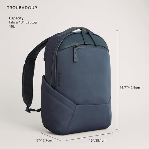 Troubadour Apex 4.0 Compact - 16L Premium Laptop Backpack - Ergonomic & Water Resistant - Designed for Work and Travel - Basalt in Kuwait