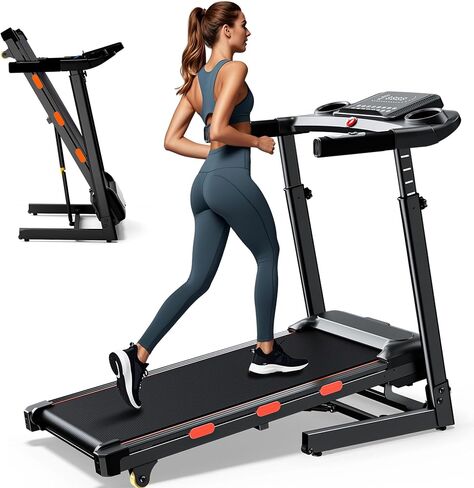 Treadmills for Home with 15% Auto Incline and 320 lbs Capacity, 3.5 HP Folding Electric Treadmill Max 8.7 MPH Speed, Running Machine with Bluetooth Speaker and APP Control for Home Office in Saudi Arabia
