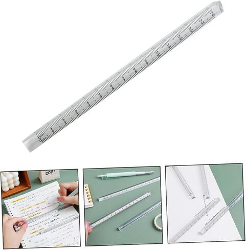 Gadpiparty 2sets 6pcs حاكم المثلث الشفاف أدوات القياس للرسم الدقيق لمقاييس استخدام المكتب المدرسي والمنزل للقياسات الدقيقة 6pcs*2 in Saudi Arabia