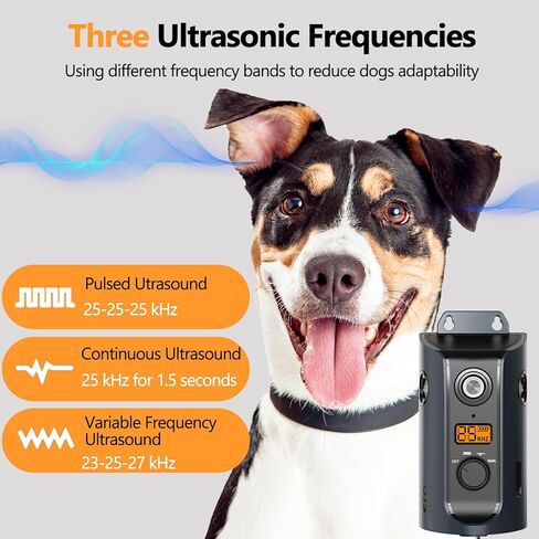 Dog Bark Drain Detices Bark Box ، 2025 تم ترقية جهاز مضاد للموجات فوق الصوتية 3x للكلاب مع 3 أوضاع وشاشة LCD ، مكافحة ماء الكلب التحكم in Kuwait
