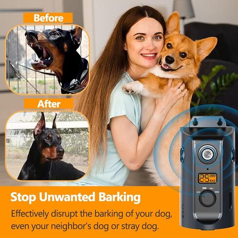 Dog Bark Drain Detices Bark Box ، 2025 تم ترقية جهاز مضاد للموجات فوق الصوتية 3x للكلاب مع 3 أوضاع وشاشة LCD ، مكافحة ماء الكلب التحكم in Kuwait