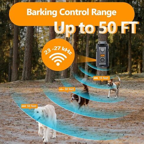 Dog Bark Drain Detices Bark Box ، 2025 تم ترقية جهاز مضاد للموجات فوق الصوتية 3x للكلاب مع 3 أوضاع وشاشة LCD ، مكافحة ماء الكلب التحكم in Kuwait