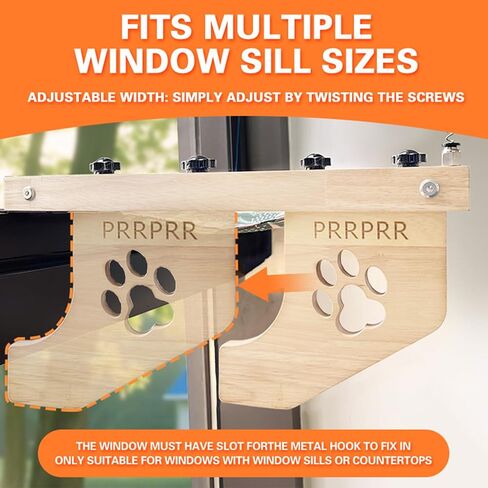 Cat Sill Window Perch مقعد أرجوحة متين ، مقعد نافذة مع حصيرة تبريد للقطط الكبيرة ، سرير نافذة رف القطط يسهل ضبطه على النافذة ، السرير ، المكتب ، أدراج ، وخزانة in Kuwait