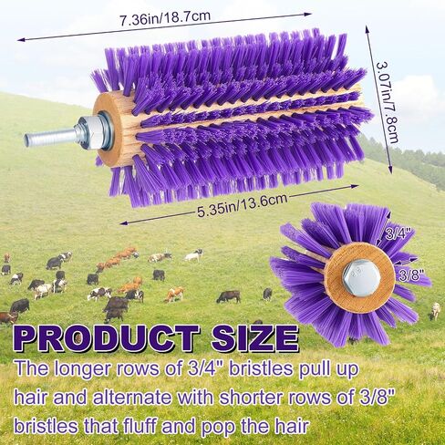 Willinglong 2 Pcs 4 Inches Livestock Mini Drill Scratch Brush Purple Brush Grooming Kit Suitable for Cattle, Cows, Horses, Sheep and Pigs in Saudi Arabia