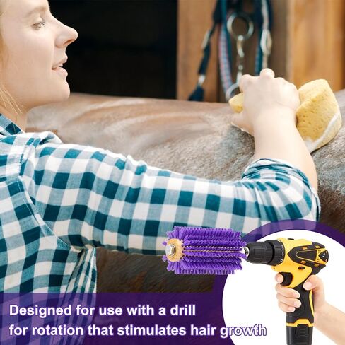 Willinglong 2 Pcs 4 Inches Livestock Mini Drill Scratch Brush Purple Brush Grooming Kit Suitable for Cattle, Cows, Horses, Sheep and Pigs in Saudi Arabia