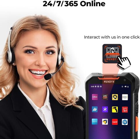 MUNBYN AceScan AS01 Android 14 Barcode Scanner(Future Android 18 Upgradable), 2025 New, 6" Screen, 16-Hour Workday Mobile Computer PDA, SE4710 Zebra Scanner, 1D/2D/QR, Fast Charge & 2m Drop Protection in Saudi Arabia