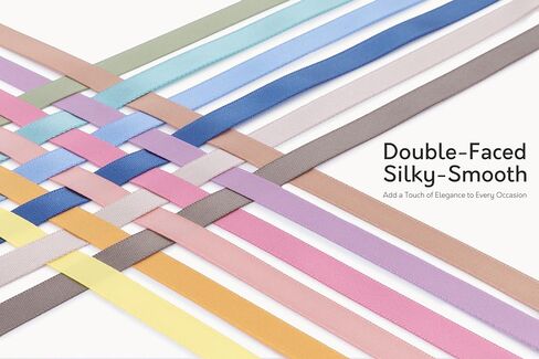 Pastel Stain Ribbon 3/8 Inch x 12 Rolls Total 60 Yards Colorful Ribbons for Gift Wrapping Flower Bouquet Paper Bows Wedding Invitations Crafts in Kuwait