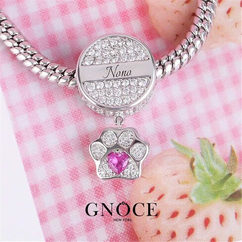 GNOCE Cat Dog Charms Pendant Sterling Silver Customised Photo Dangle Charms "My Pet, My Family" Engravable Picture Charm with Pet Paw fit for Bracelet/Necklace (Style-2) in Saudi Arabia