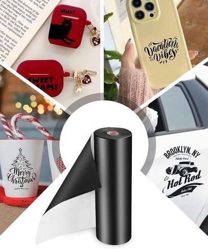 Lzerking Permanent Vinyl - Black 12"x100FT Matte Adhesive Vinyl Roll for Cricut, Silhouette, Cameo, Craft Die Cutters, Scrapbooking in Saudi Arabia