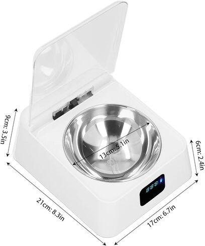 Sorandy Automatic Cat Feeder, Smart Feeder with Induction Lid Opening, Rechargeable Dog & Cat Feeding Bowl, 350ml Dry Food Dispenser for Small & Medium Pets in Saudi Arabia