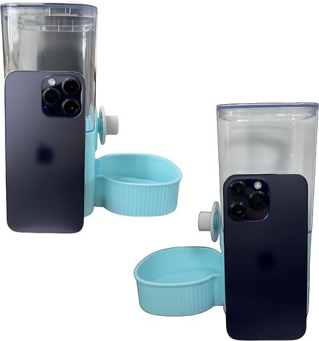 GPY Automatic Automatic Gravity Feeder Peter ومجموعة موزع المياه ， تغذية أرنب أوتوماتيكية وموزع ماء للكلاب للكلاب حيوانات الحيوانات الأليفة سعة كبيرة (تغذية المياه الزرقاء ومغذي الغذاء) (رمادي) in Kuwait